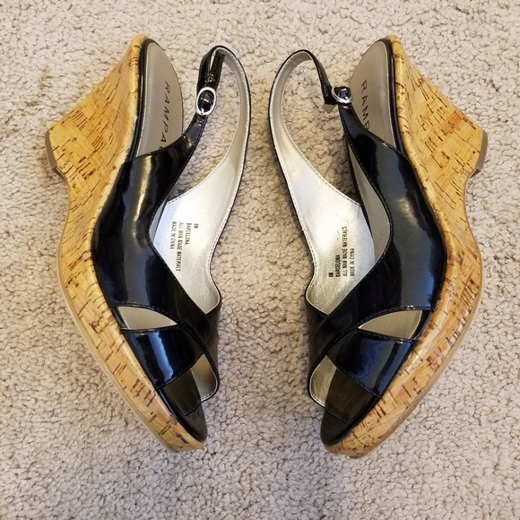 Rampage Black Patent Wedges - Picture 4 of 7